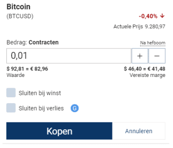 Bitcoins kopen Plus500