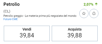 Petrolio commerciale Plus500