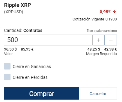 Ripple trading Plus500