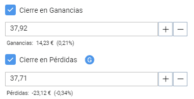 automaticamente tomar ganancia pérdida