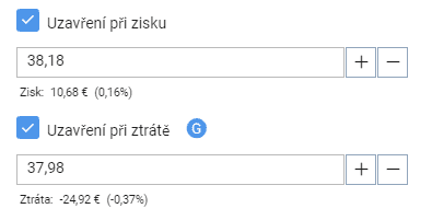 automaticky přijmout zisk ztrátu