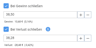 automatisch GewinnVerlust mitnehmen