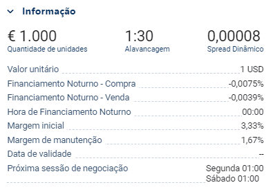 informação sobre pares de moedas