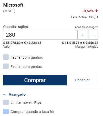 ordenar ecrã webtrader