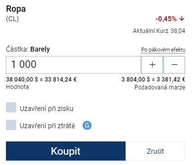 příkaz finanční páka plus500