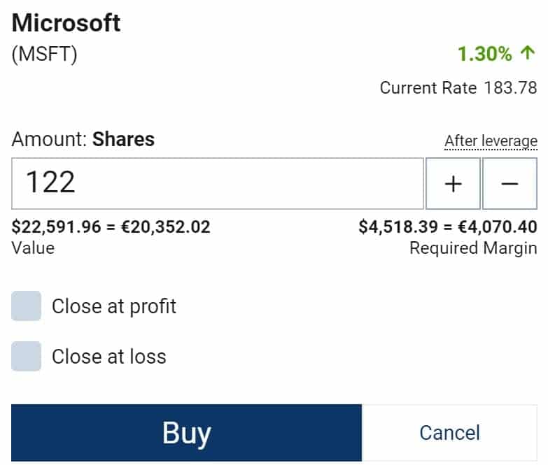 Plus500 open position